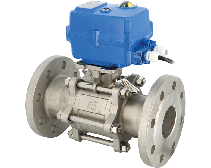 3 piece stainless steel ball valve 711XS + TCR electric actuator